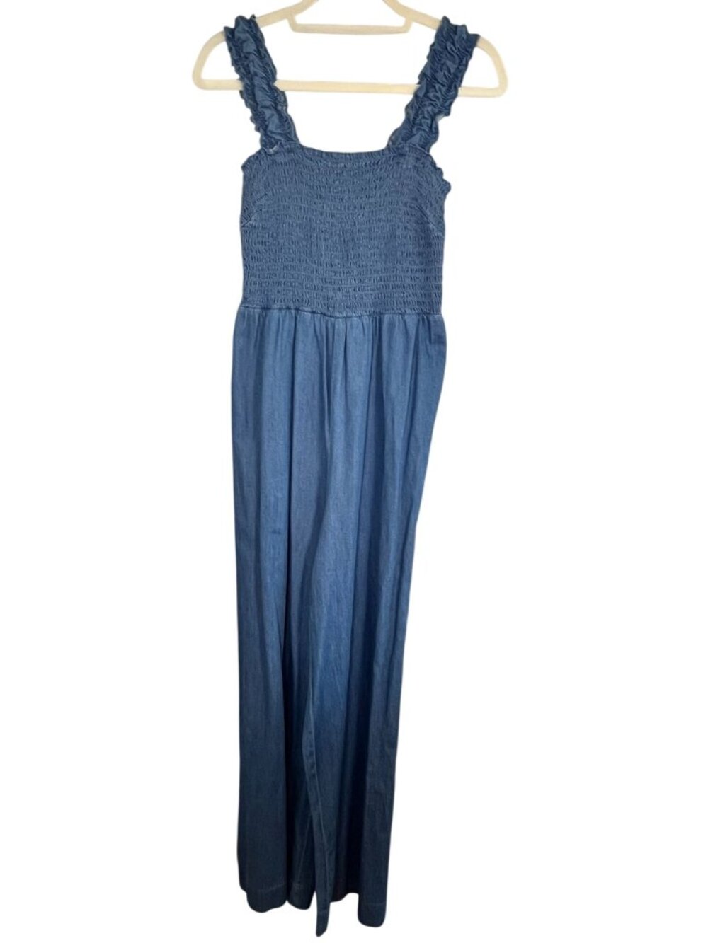 Draper James Denim Wide Leg Jumpsuit Blue S Preppy Feminine Festival Chic Soft